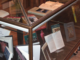 photo: John Berry book design display at Wessel & Lieberman Booksellers